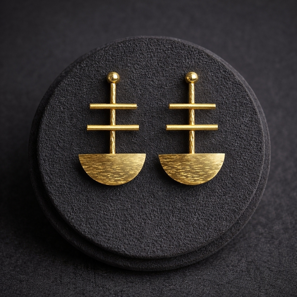 Modern Sculptural Drop Earrings | Handmade Style | Bold Minimal Design